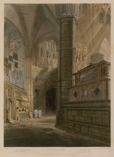 Nordostbereich, Westminster Abbey, London von Frederick Mackenzie